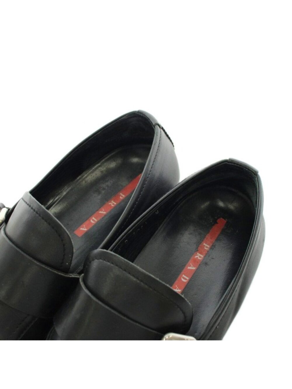 Prada Sport Business Shoes Monk Strap Leather 8 Black - Picture 7 of 9